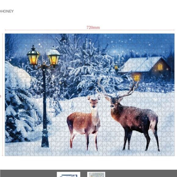 1000 Pieces Of Paper Puzzle - A Snowy Night, Christmas Piece Jigsaw Puzzle - Picture 5 of 5